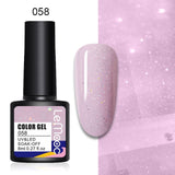 LEMOOC 8ml Glitter Gel Nail Polish Paint Varnishes Lacquers For Nail Art Design Semi Permanent Soak Off Base Top Coat For Nails