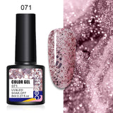 LEMOOC 8ml Glitter Gel Nail Polish Paint Varnishes Lacquers For Nail Art Design Semi Permanent Soak Off Base Top Coat For Nails