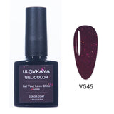 ULOVKAYA 7.3ml Shiny Wine Red Purple UV Nail Gel Polish Semi Permanent Gel Lacquer Soak Off Gel Varnish For Nails Art Design