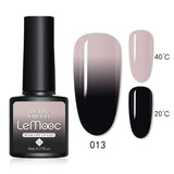 LEMOOC 8.0ml Temperature Change Glitter Color Gel Polish Thermal Effect Nail Varnish Gel Soak off UV LED Gel Lacquers