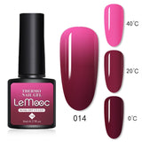 LEMOOC 8.0ml Temperature Change Glitter Color Gel Polish Thermal Effect Nail Varnish Gel Soak off UV LED Gel Lacquers