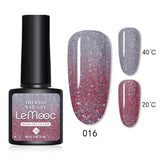 LEMOOC 8.0ml Temperature Change Glitter Color Gel Polish Thermal Effect Nail Varnish Gel Soak off UV LED Gel Lacquers