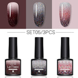 LEMOOC 8.0ml Temperature Change Glitter Color Gel Polish Thermal Effect Nail Varnish Gel Soak off UV LED Gel Lacquers