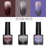 LEMOOC 8.0ml Temperature Change Glitter Color Gel Polish Thermal Effect Nail Varnish Gel Soak off UV LED Gel Lacquers