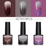 LEMOOC 8.0ml Temperature Change Glitter Color Gel Polish Thermal Effect Nail Varnish Gel Soak off UV LED Gel Lacquers