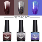 LEMOOC 8.0ml Temperature Change Glitter Color Gel Polish Thermal Effect Nail Varnish Gel Soak off UV LED Gel Lacquers