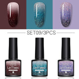 LEMOOC 8.0ml Temperature Change Glitter Color Gel Polish Thermal Effect Nail Varnish Gel Soak off UV LED Gel Lacquers