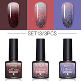 LEMOOC 8.0ml Temperature Change Glitter Color Gel Polish Thermal Effect Nail Varnish Gel Soak off UV LED Gel Lacquers