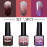 LEMOOC 8.0ml Temperature Change Glitter Color Gel Polish Thermal Effect Nail Varnish Gel Soak off UV LED Gel Lacquers