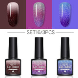 LEMOOC 8.0ml Temperature Change Glitter Color Gel Polish Thermal Effect Nail Varnish Gel Soak off UV LED Gel Lacquers