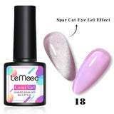 LEMOOC Spar Cat Eye Gel Soak Off Shining Chameleon Lacquers Glitter Bright Silver UV Gel Polish Magnetic Nail Art Varnishes