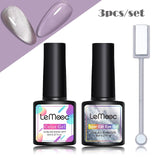 LEMOOC Spar Cat Eye Gel Soak Off Shining Chameleon Lacquers Glitter Bright Silver UV Gel Polish Magnetic Nail Art Varnishes