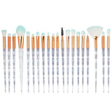 20pcs/set Diamond Handle Makeup Brushes Powder Foundation Blush Blending Eyeshadow Eyelash Brush Cosmetic Beauty Tool For Gift