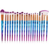 20pcs/set Diamond Handle Makeup Brushes Powder Foundation Blush Blending Eyeshadow Eyelash Brush Cosmetic Beauty Tool For Gift