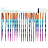 20pcs/set Diamond Handle Makeup Brushes Powder Foundation Blush Blending Eyeshadow Eyelash Brush Cosmetic Beauty Tool For Gift