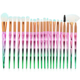 20pcs/set Diamond Handle Makeup Brushes Powder Foundation Blush Blending Eyeshadow Eyelash Brush Cosmetic Beauty Tool For Gift