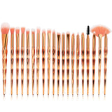 20pcs/set Diamond Handle Makeup Brushes Powder Foundation Blush Blending Eyeshadow Eyelash Brush Cosmetic Beauty Tool For Gift