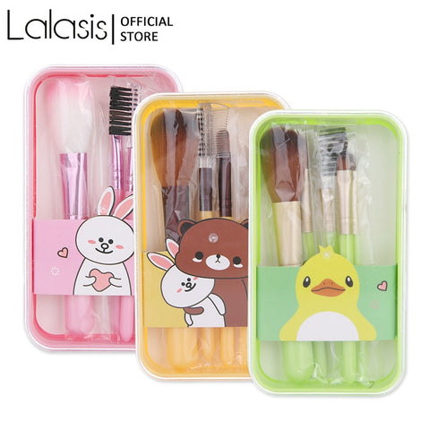 Lalasis 5Pcs Makeup Brush Beauty  Beginner Tools Eye Brushes Set Eyeshadow Eyebrow Nose Face Powder Foundation Brushes Tool