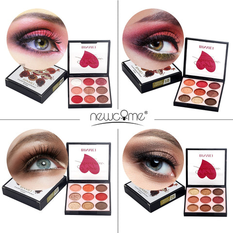 NEWCOME 8/9/12/16 colors Makeup Eyeshadow Pallete makeup brushes Shimmer Pigmented Eye Shadow Palette Make up Palette maquillage