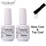 Clou Beaute Gel Nail Polish 15ml Base Foundation and No Wipe Top Coat Transparent Primer Soak off Lacquer Rose Gold Varnish