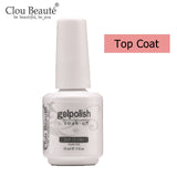 Clou Beaute Gel Nail Polish 15ml Base Foundation and No Wipe Top Coat Transparent Primer Soak off Lacquer Rose Gold Varnish