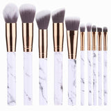 Professional 10pcs Marble Makeup Brushes Set Soft Foundation Powder Eyeshadow Brush Beauty Marble Make Up Tools with Cylinder