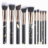 Professional 10pcs Marble Makeup Brushes Set Soft Foundation Powder Eyeshadow Brush Beauty Marble Make Up Tools with Cylinder