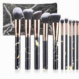 Professional 10pcs Marble Makeup Brushes Set Soft Foundation Powder Eyeshadow Brush Beauty Marble Make Up Tools with Cylinder