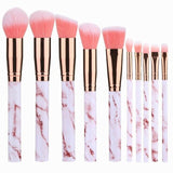 Professional 10pcs Marble Makeup Brushes Set Soft Foundation Powder Eyeshadow Brush Beauty Marble Make Up Tools with Cylinder