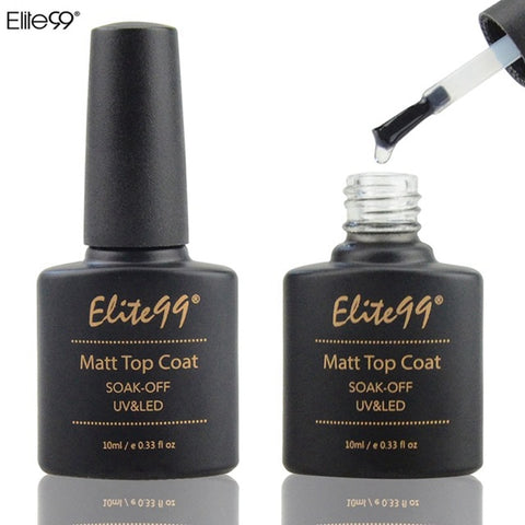 Elite99 10ml Matt Top Coat Nail Gel Polish Nail Art Transparent Dull Finish Matte Top Coat Long Lasting Gel Lacquer Matt Top Gel